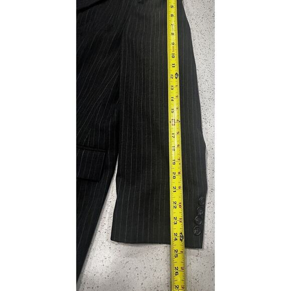 Ralph Lauren Chaps Blazer Sport 100% Wool Jacket Mens 43R Pinstripe Gray150 - Picture 8 of 15